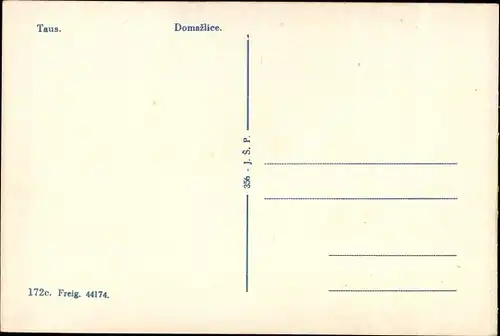 Ak Domažlice Taus Region Pilsen, Straßenpartie, Türme, Frauen in tschechischer Tracht