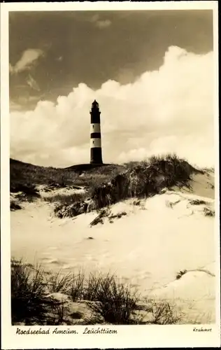 Ak Insel Amrum in Nordfriesland, Leuchtturm, Dünen