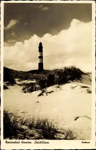 Ak Insel Amrum in Nordfriesland, Leuchtturm, Dünen