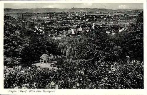 Ak Hagen in Westfalen, Blick vom Stadtpark, Blick auf den Ort