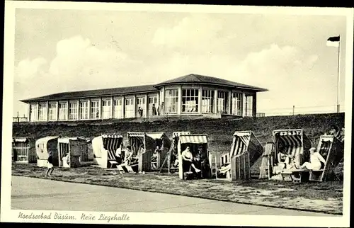 Ak Nordseebad Büsum, Neue Liegehalle, Strandpartie