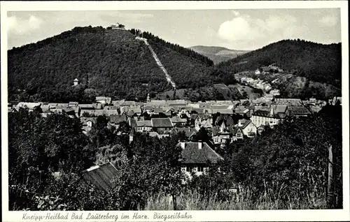Ak Bad Lauterberg im Harz, Burgseilbahn, Blick auf den Ort