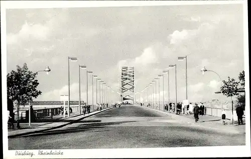 Ak Duisburg im Ruhrgebiet, Rheinbrücke