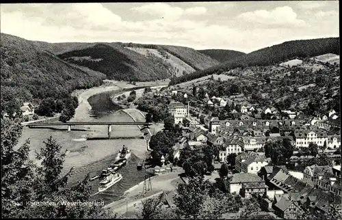 Ak Bad Karlshafen an der Weser, Panorama, Vogelschau