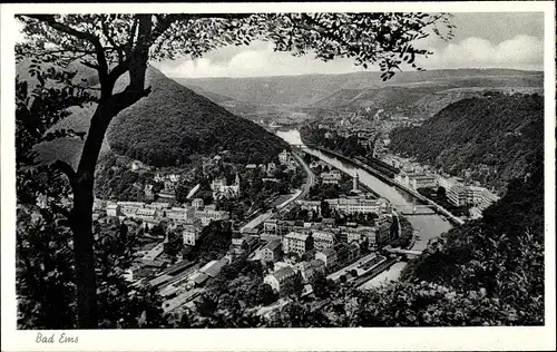 Ak Bad Ems an der Lahn, Panorama, Vogelschau