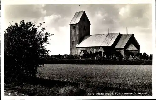 Ak Wyk auf Föhr Nordfriesland, Kirche, St. Nicolai