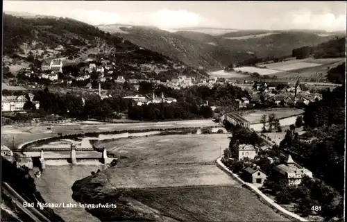 Ak Nassau an der Lahn, Vogelschau, Panorama