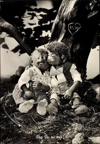 Ak Mecki der Igel, Sag Du zu mir, Liebeschnitzerei