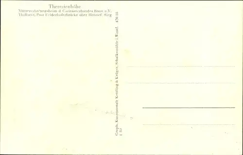 Ak Thilhove Ruppichteroth Nordrhein Westfalen, Müttererholungsheim Theresienhöhe