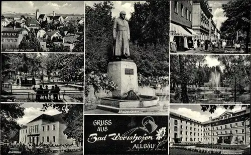 Ak Bad Wörishofen im Unterallgäu, Stadt, Kurpark, Kriegerdenkmal, Kurhaus