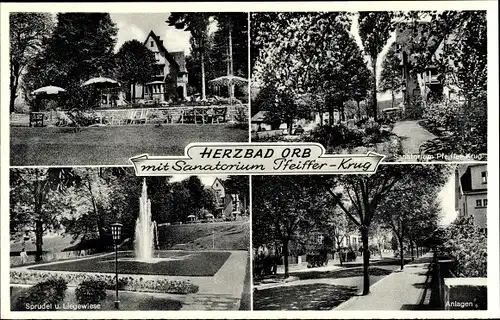 Ak Bad Orb in Hessen, Sanatorium Pfeiffer Krug, Sprudel
