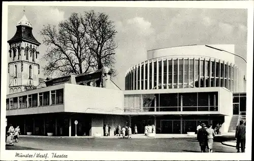 Ak Münster in Westfalen, Partie am Theater