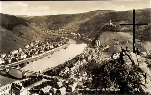 Ak Cochem an der Mosel, Bergpartie mit Pinnekreuz