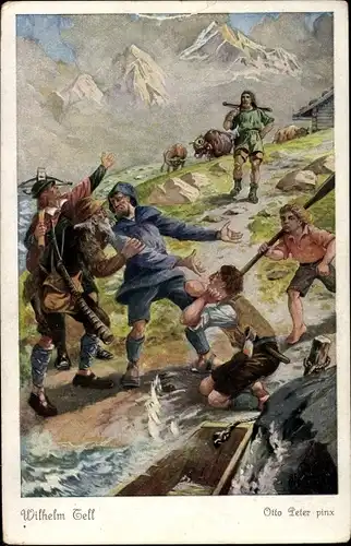 Künstler Ak Peter, Otto, Wilhelm Tell, Am Vierwaldstätter See