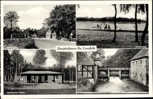 Ak Hausdülmen Dülmen im Münsterland, Dülmersee, Bochumer Verein, Große Teichsmühle, Dorfstraße