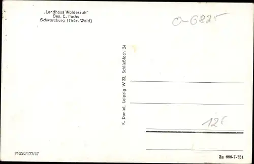 Ak Schwarzburg in Thüringen, Landhaus Waldesruh