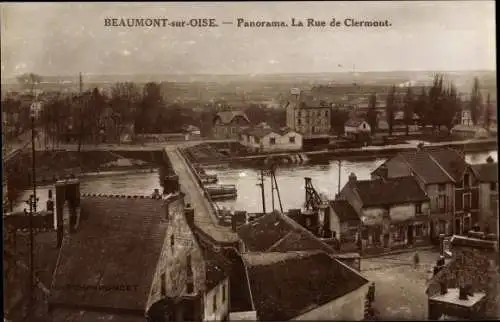 Ak Beaumont sur Oise Val d´Oise, Panorama, La Rue de Clermont