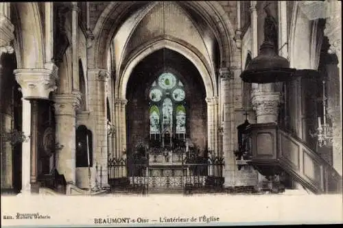 Ak Beaumont sur Oise Val d´Oise, Interieur de l'Eglise