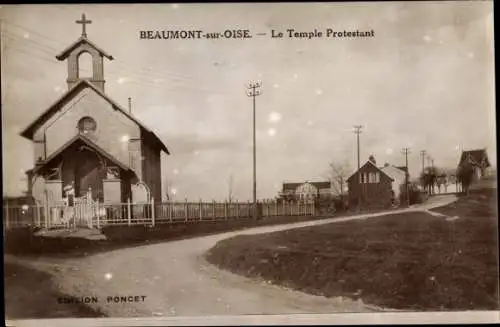 Ak Beaumont sur Oise Val d´Oise, Le Temple Protestant