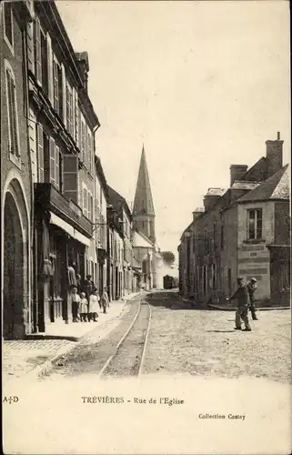 Ak Trévières Calvados, Rue de L'Eglise