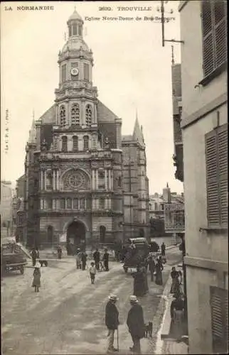 Ak Trouville Calvados, Eglise Notre Dame de Bon Secours