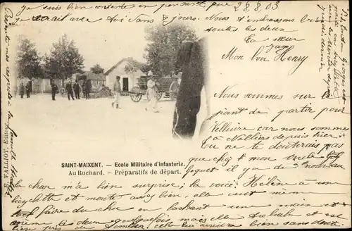 Ak St. Maixent Deux-Sèvres, Ecole Militaire d'Infanterie, Au Ruchard, Preparatifs de depart