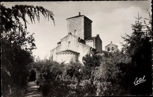 Ak Germigny des Prés Loiret, L'Abside vue du jardin du Presbytere