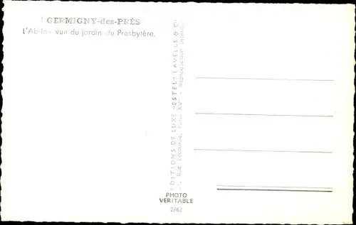 Ak Germigny des Prés Loiret, L'Abside vue du jardin du Presbytere