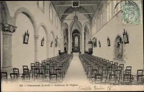 Ak Ferrières Loiret, Interieur de l'Eglise