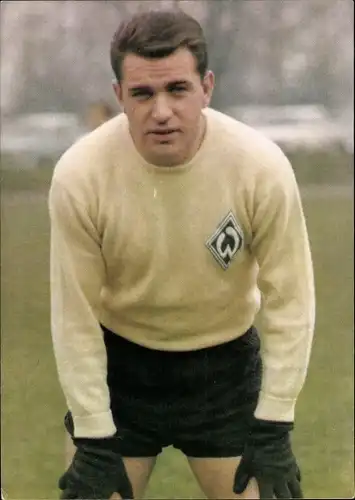 Ak Deutscher Fußballtorhüter Günter Bernard, Werder Bremen, 1963 bis 1974, Aral Sammelbild