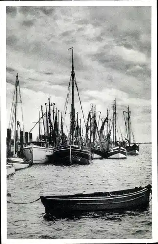 Ak Insel Amrum in Nordfriesland, Hafen, Segelboote