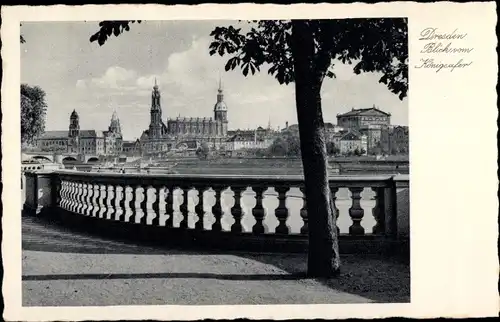 Ak Dresden Neustadt, Blick vom Königsufer zur Altstadt