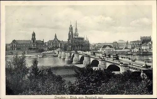 Ak Dresden Neustadt, Blick zur Altstadt