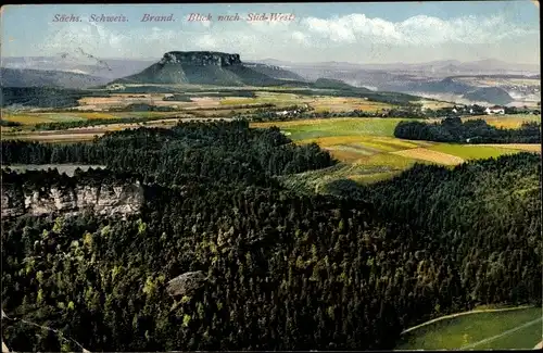 Ak Hohnstein Sächsische Schweiz, Brand, Blick nach Süd West