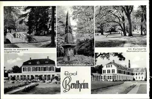 Ak Bad Bentheim, Kurpark mit Sanatorium, Pyramide 