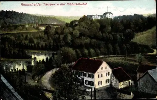 Ak Remscheid im Bergischen Land, Remscheider Talsperre mit Mebusmühle, Inh. W. Jäger