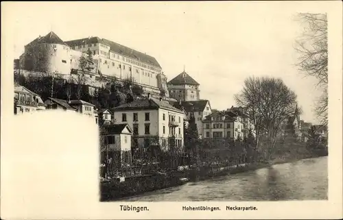 Ak Tübingen am Neckar, Hohentübingen, Neckarpartie