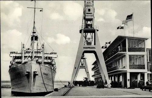 Ak Cuxhaven in Niedersachsen, Überseedampfer Italia am Steubenhöft, Home Lines