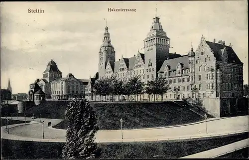 Ak Szczecin Stettin Pommern, Hakenterrasse, Kgl. Regierungsgebäude