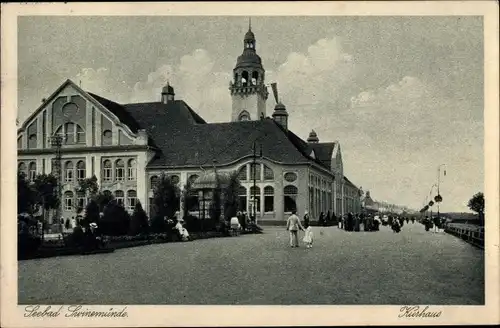 Ak Świnoujście Swinemünde Pommern, Promenade, Kurhaus