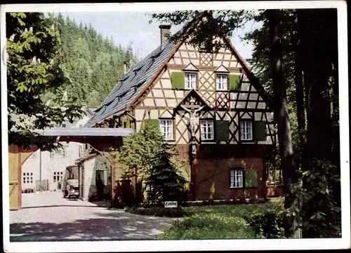 Ak Karlovy Vary Karlsbad Stadt, Waldcafe Schützenmühle