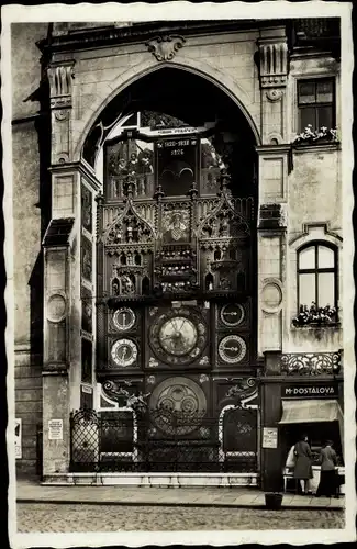 Ak Olomouc Olmütz Stadt, Astronomische Uhr, Kunstuhr