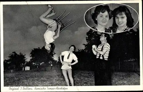 Ak Original 3 Brillons, Komische Tempo Akrobaten, Artisten, Clown, Portrait