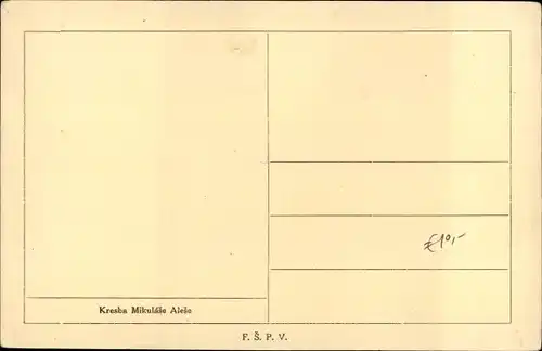 Künstler Ak Paar in tschechischen Volkstrachten auf Pferden