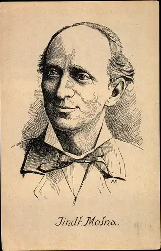 Künstler Ak Peithnera, Kresba R., Schauspieler Jindrich Mosna, Portrait