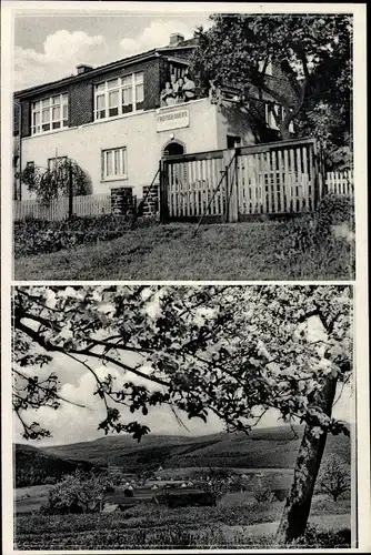 Ak Unnau im Westerwald, Pension zur schönen Aussicht, Inh. Hilda Weber, Gesamtansicht