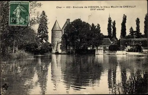 Ak Méreau Cher, Le Vieux Moulin de Chevilly