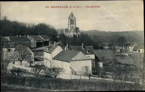 Ak Berville Val d´Oise, Vue generale