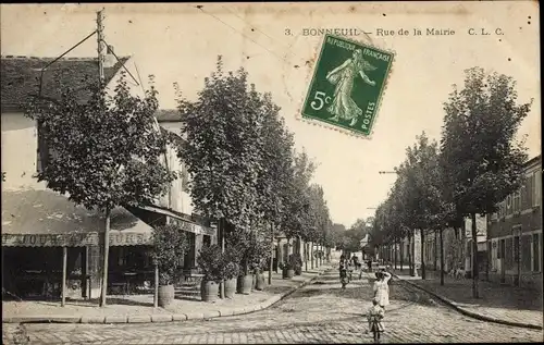 Ak Bonneuil Val d´Oise, Rue de la Mairie