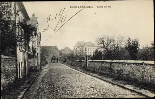 Ak Boissy l'Aillerie Val d´Oise, Route du Bas